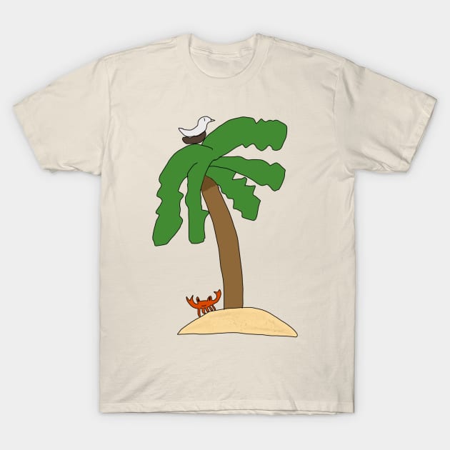 A Palm Tree on a Beach T-Shirt by Usagicollection